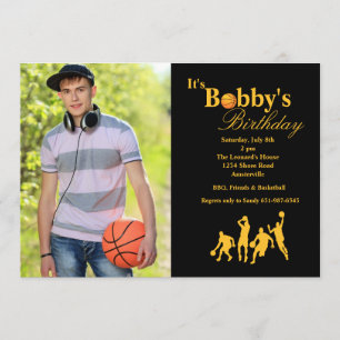 En el nombre de la invitación al baloncesto fotogr