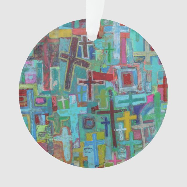 En el ornamento acrílico cruzado (Anverso)