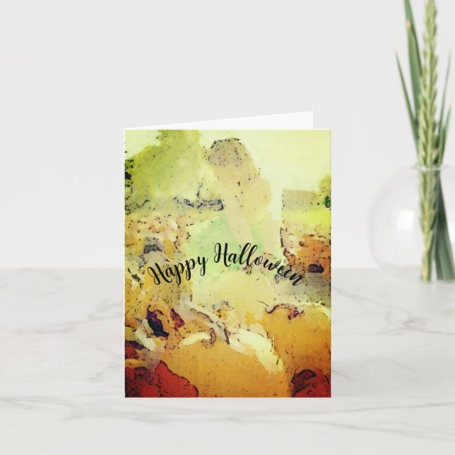 En el parche de calabazas tarjeta de felicitación  (Anverso)