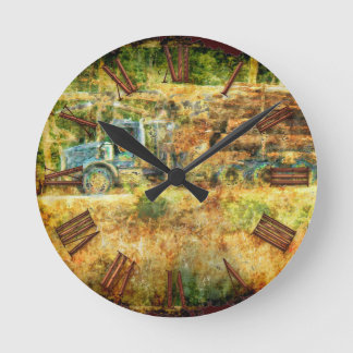 En el reloj de pared del camión de registro de ent