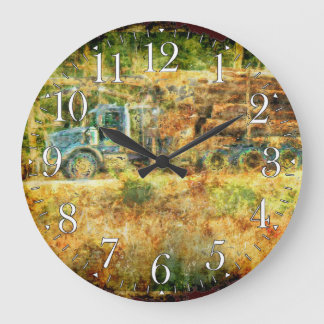 En el reloj de pared del camión de registro de ent