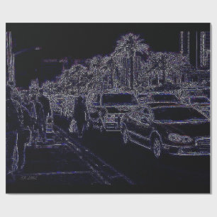 En el tráfico papel de envoltura mate negro