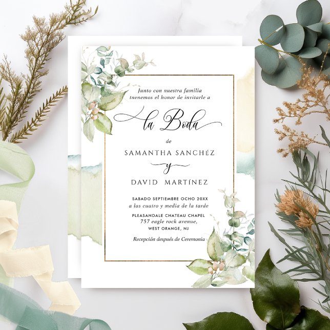En español, elegante invitación a la boda de la ve (Subido por el creador)