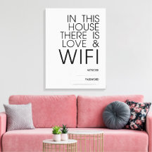En esta casa hay amor y arte de pared WiFi