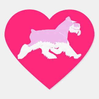 En Forma De Corazón Amo a mi Pegatina Schnauzer