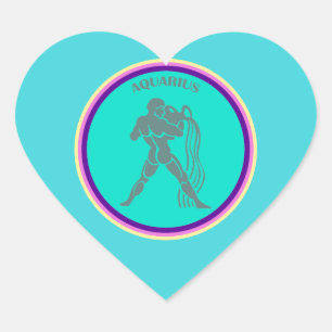 En Forma De Corazón Aquarius Heart Pegatina