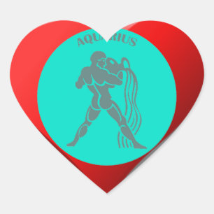 En Forma De Corazón Aquarius Heart Pegatina