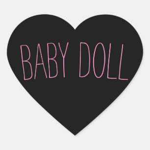 En Forma De Corazón Baby Doll Pegatina