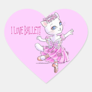 En Forma De Corazón Ballerina Kitty Pegatina