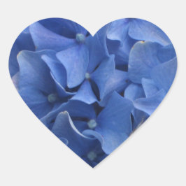 En Forma De Corazón Blue Hydrangeas Heart Pegatina