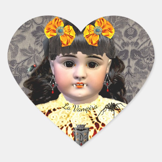 En Forma De Corazón Bonito Vampire Doll Pegatina (Anverso)