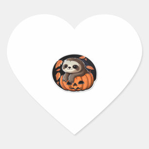 En Forma De Corazón calabaza lenta Halloween pegatina camiseta sobredi