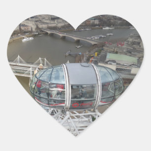 En Forma De Corazón City View from London Eye Heart Pegatina