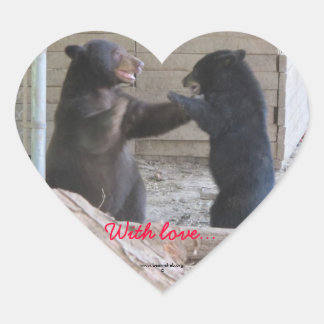 En Forma De Corazón Con amor... Pegatina