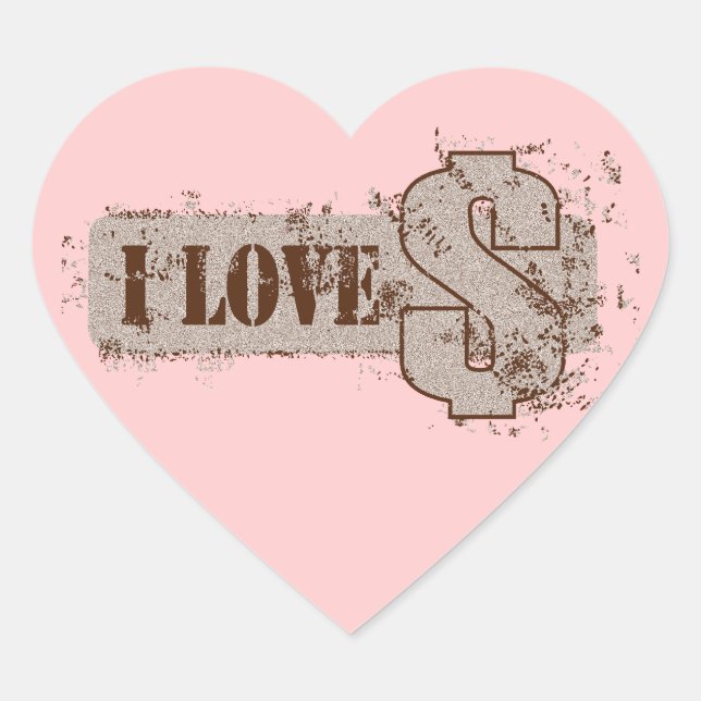 En Forma De Corazón Dinero - pegatina (Anverso)