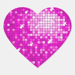 En Forma De Corazón Disco Tiles pegatina rosa