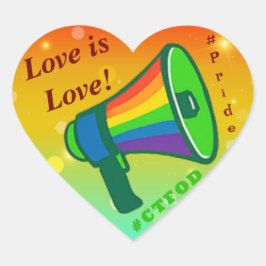 En Forma De Corazón El amor es amor gritando Pegatina del orgullo