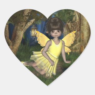 En Forma De Corazón Elfin Fairy Keldie Pegatina
