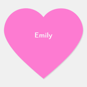 En Forma De Corazón Emily Kids Name Pegatina Personalized Pink White
