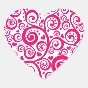 En Forma De Corazón encantador rosa pegatina