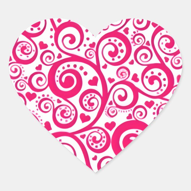 En Forma De Corazón encantador rosa pegatina (Anverso)