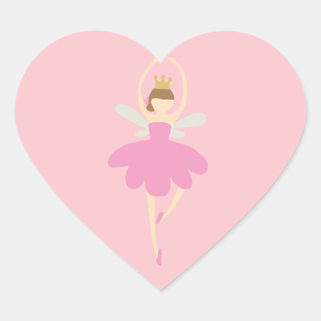 En Forma De Corazón Fairy Nutcracker Navidades Classic Round Pegatina (Anverso)