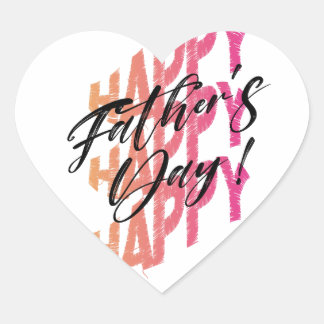 En Forma De Corazón Feliz pegatina del día del padre