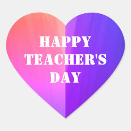 En Forma De Corazón FELIZ Pegatina DEL DÍA DEL PROFESOR