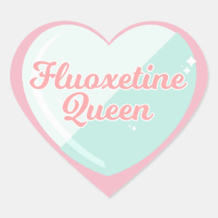 En Forma De Corazón Fluoxetine Queen Pegatina