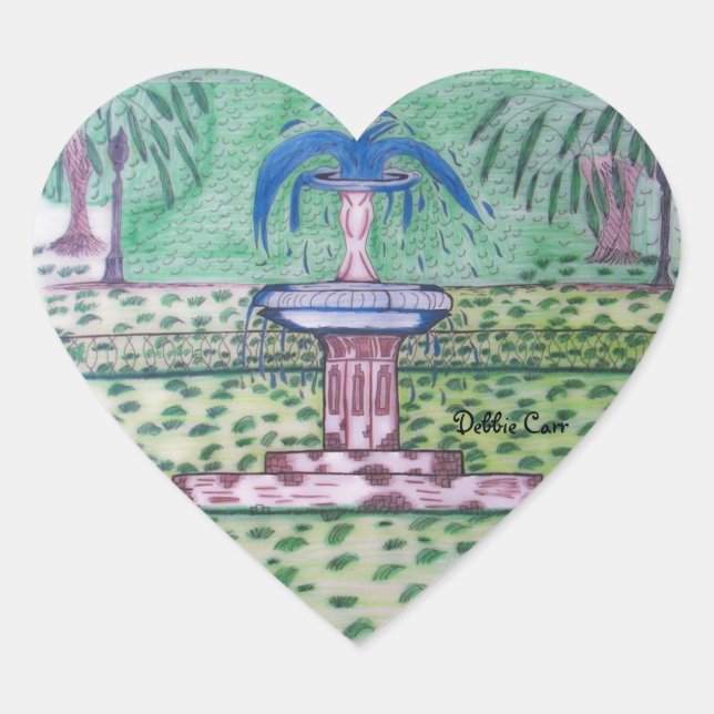 En Forma De Corazón Forsyth Park-heart pegatina (Anverso)