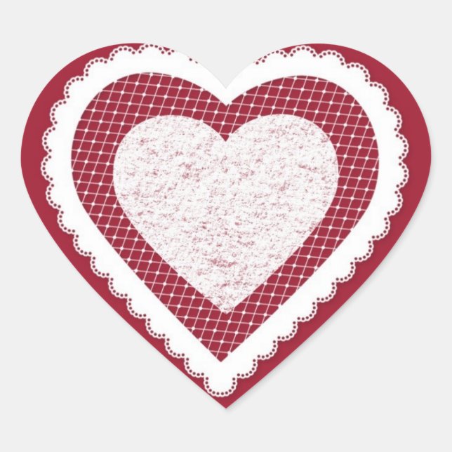 En Forma De Corazón Frilly, Fancy Valentine Martzkin Pegatina Sheet (Anverso)