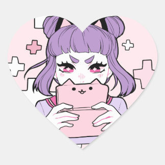 En Forma De Corazón Gamer Grrl Pegatina
