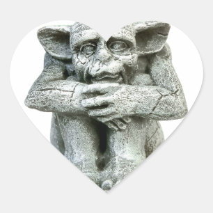 En Forma De Corazón Gargoyle Pegatina