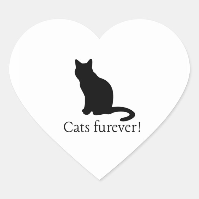 En Forma De Corazón Gatos más pegatina (Anverso)
