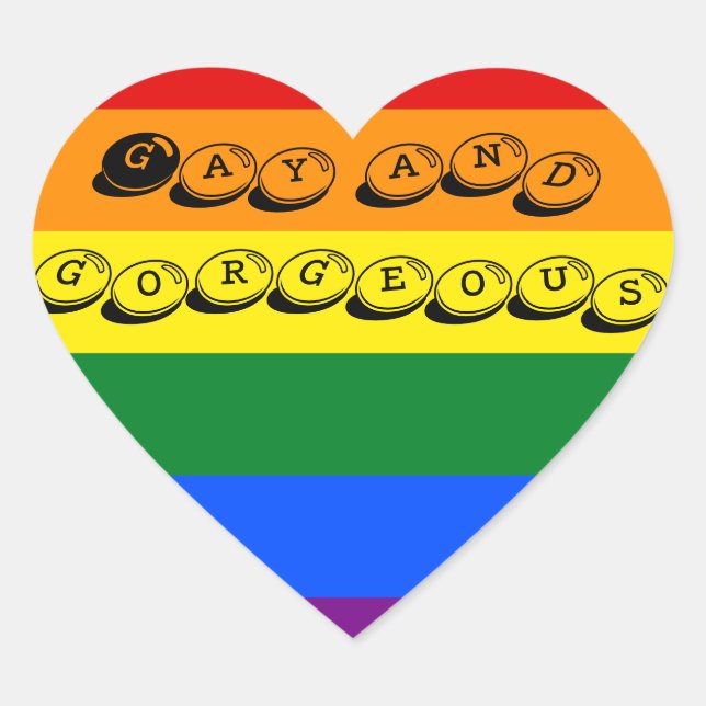 En Forma De Corazón Gay y Pegatina espléndido (Anverso)