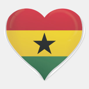 En Forma De Corazón Ghana amor bandera orgullo pegatina