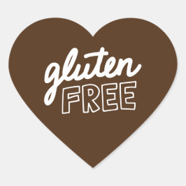 En Forma De Corazón Gluten Free Br Y Tipografía Blanca Pegatina Del Co