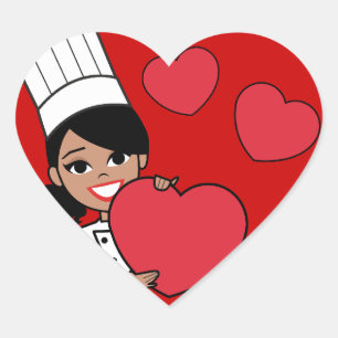 En Forma De Corazón Gracias Baker Chef Cook Pegatina