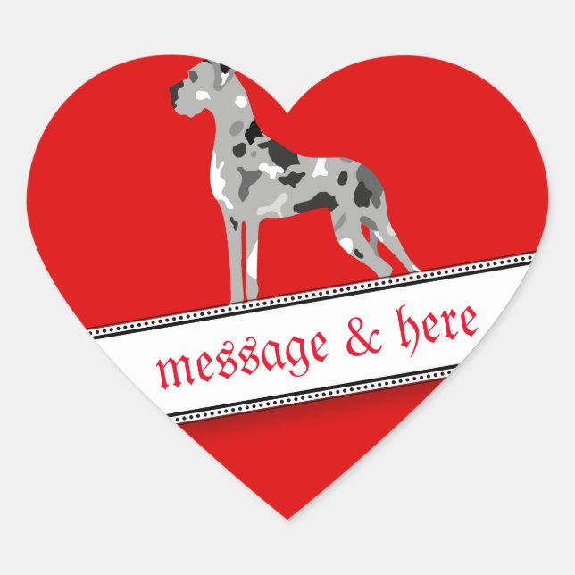 En Forma De Corazón Grautiger Merle Pegatina (Anverso)