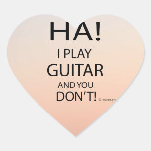 En Forma De Corazón Ha Guitar Heart Pegatina