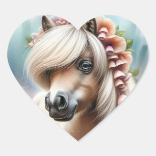 EN FORMA DE CORAZÓN HORSIE PEGATINA
