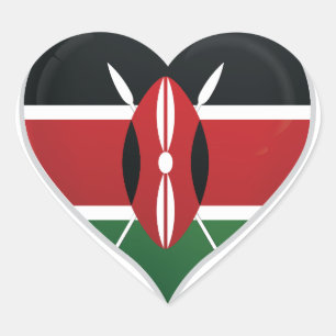 En Forma De Corazón kenia amor bandera orgullo pegatina
