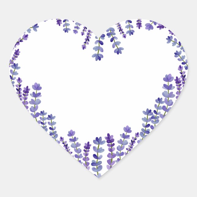 En Forma De Corazón Lavender Heart Pegatina (Anverso)