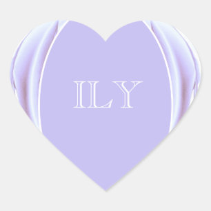 En Forma De Corazón Lavender Rosa metálico Pegatina cardíaco