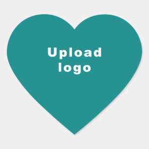 En Forma De Corazón Logotipo comercial sobre el Pegatina Verde azulado