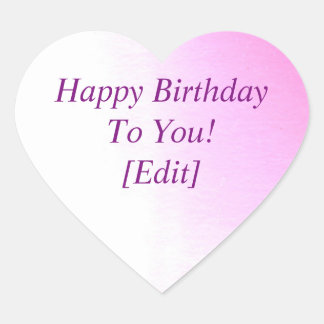En Forma De Corazón Marbling - Feliz Cumpleaños Para Tu Pegatina