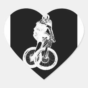 En Forma De Corazón Montaña Biker MTB BMX CYCLIST Heart Pegatina