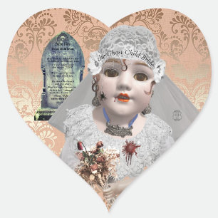 En Forma De Corazón Muñeca Novia Fantasma Infantil Pegatina