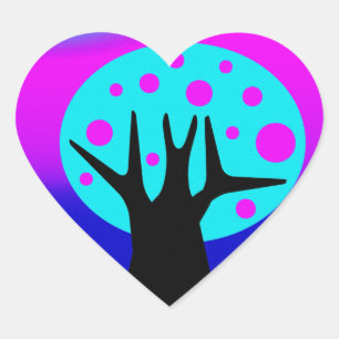 En Forma De Corazón Neon Tree Heart Pegatina