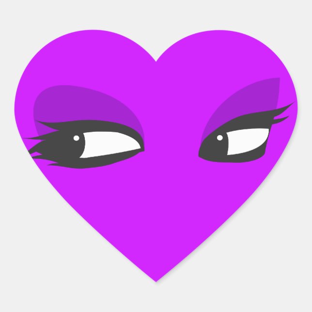 En Forma De Corazón Ojos - pegatina (Anverso)